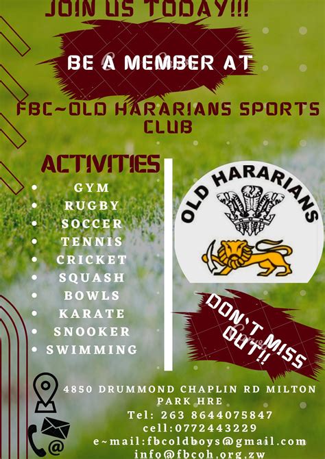 old hararians sports club address